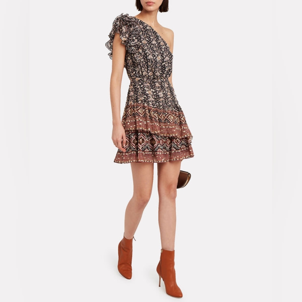 Darling Ulla Johnson 'Kaia' silk mini in Midnight Floral